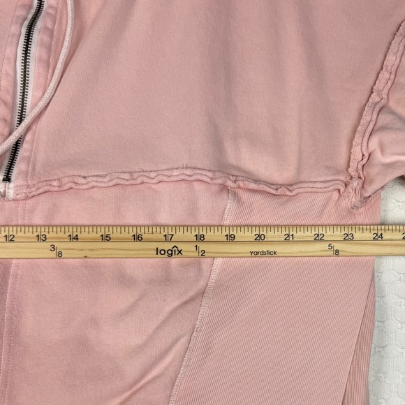 We The Free Sunny Side Oversized Pullover Hoodie Womens XS Tunic Pink Sweatshirt - Picture 5 of 8